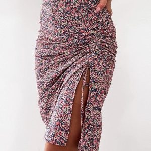 Jupe bohémienne courte florale