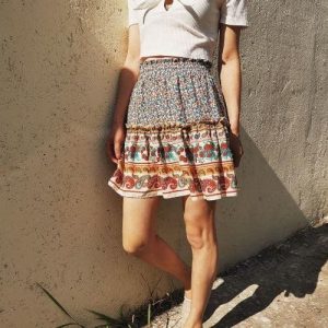 Jupe courte bohème