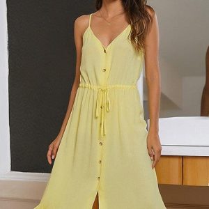 Robe Jaune Clair À Volants