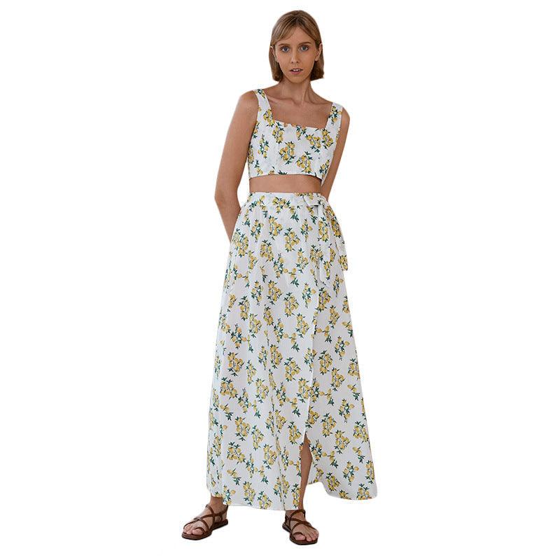 Ensemble Bohème Blanc Imprimé Citron – Image 7