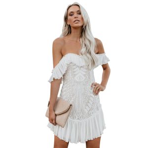 Mini Robe Blanche Hippie Fashion