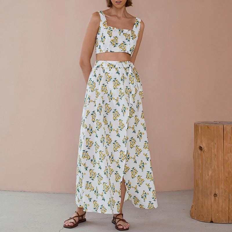 Ensemble Bohème Blanc Imprimé Citron – Image 4