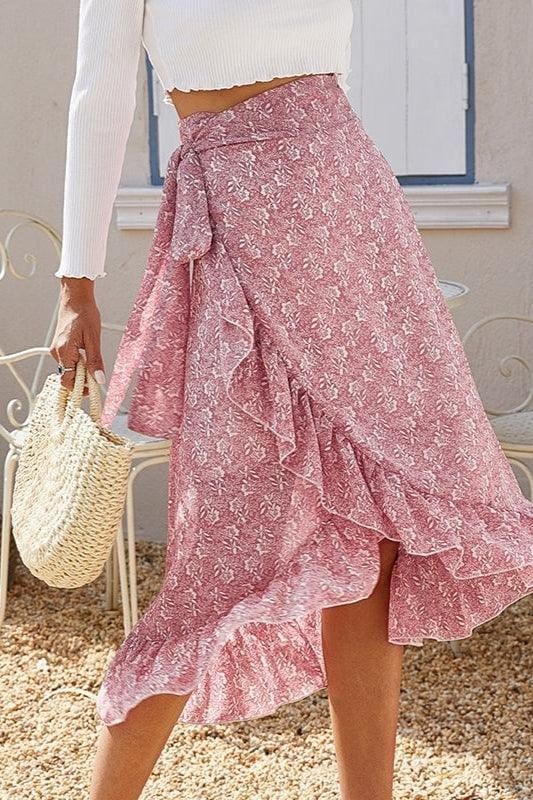 Mini-Jupe Bohème À Fleurs Orange – Image 5