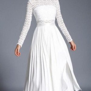 Robe Blanche Longue Dentelle Bohème