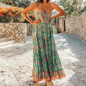Robe champêtre chic à bretelles