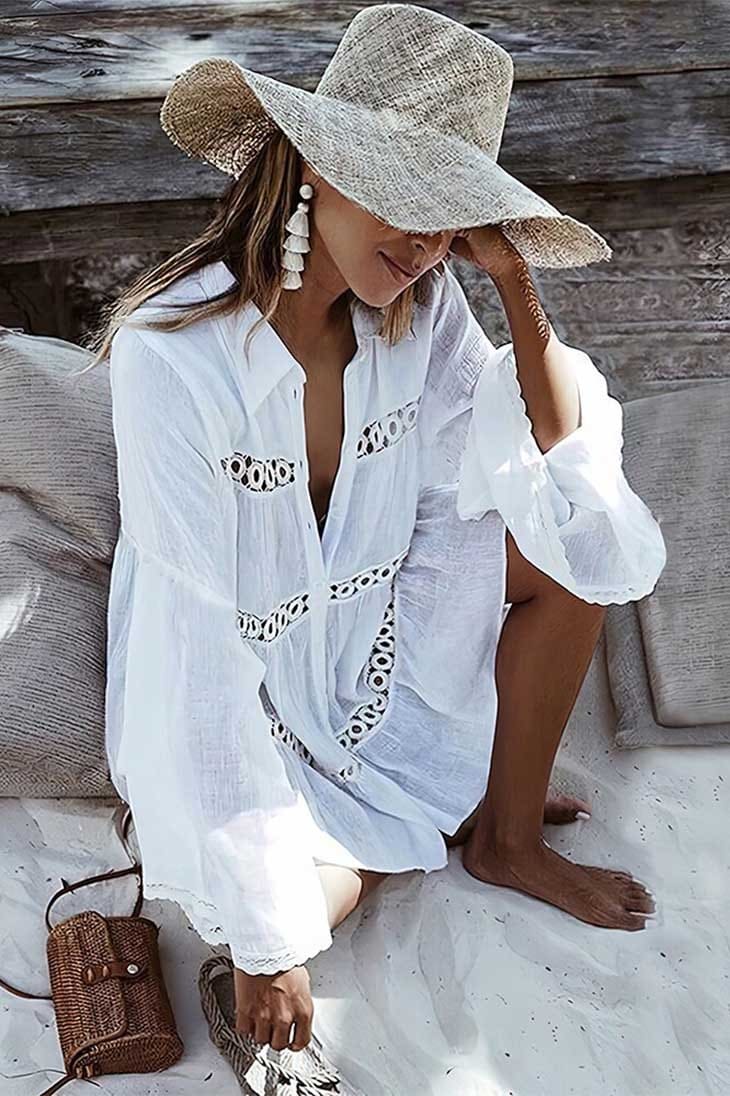 Robe Blanche Style Bohème – Hélène – Image 3