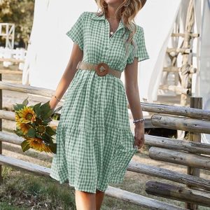 Robe Bohème à Carreaux – Augustine