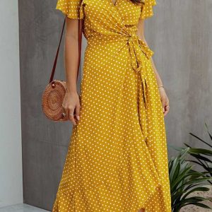 Robe Bohème Jaune Moutarde – Elvire