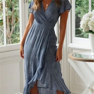 Robe Bohème à Manches Courtes – Iris