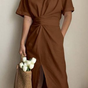 Robe Bohème Marron – Abby