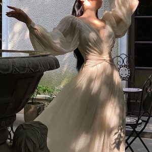 Robe Bohème Plissée Beige – Honorine
