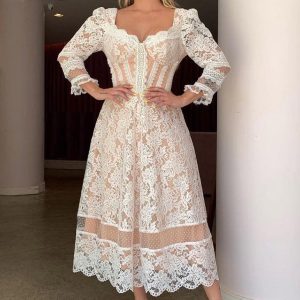 Robe de Mariée Bohème en Dentelle à Dos Nu – Pauline