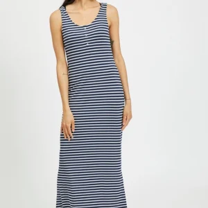 Dell Maxi Robe - Navy Blazer / Blanche-Neige