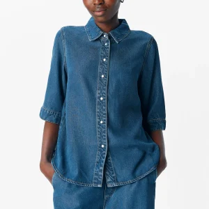 Cadre 2/4 Top en denim - Rinse en denim bleu foncé lavage