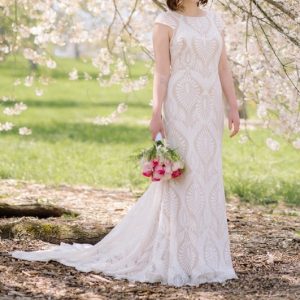 Hippie robe mariée bohème rustique blanche en dentelle