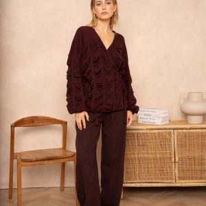 Blouse cache-cœur effet plissé Minas