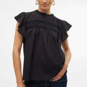 Haut en dentelle trigène - noir