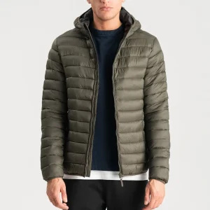 Blouson bouffant léger à capuche - Olive