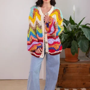 Gilet multicolore en maille Giza