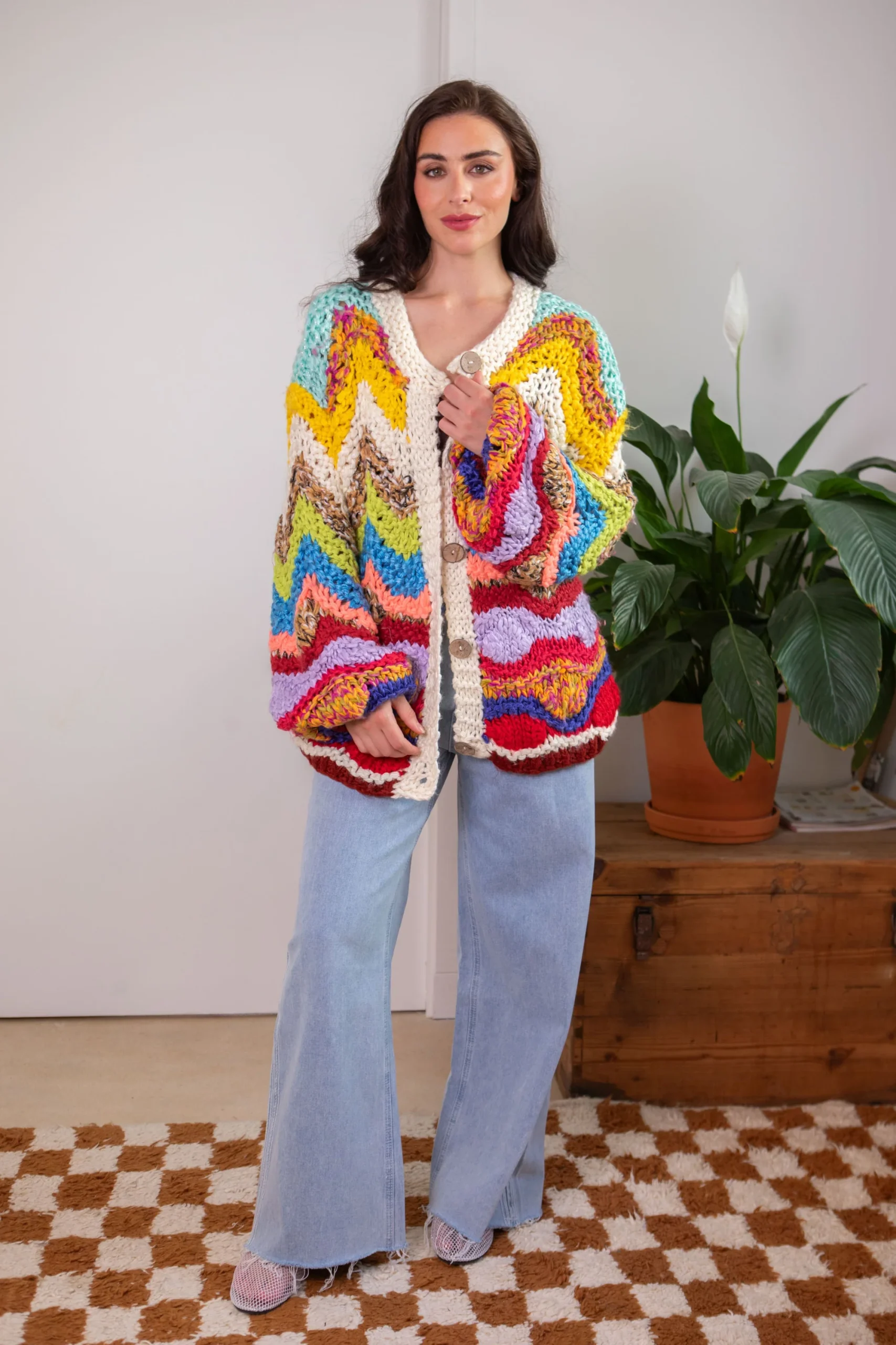 Gilet multicolore en maille Giza