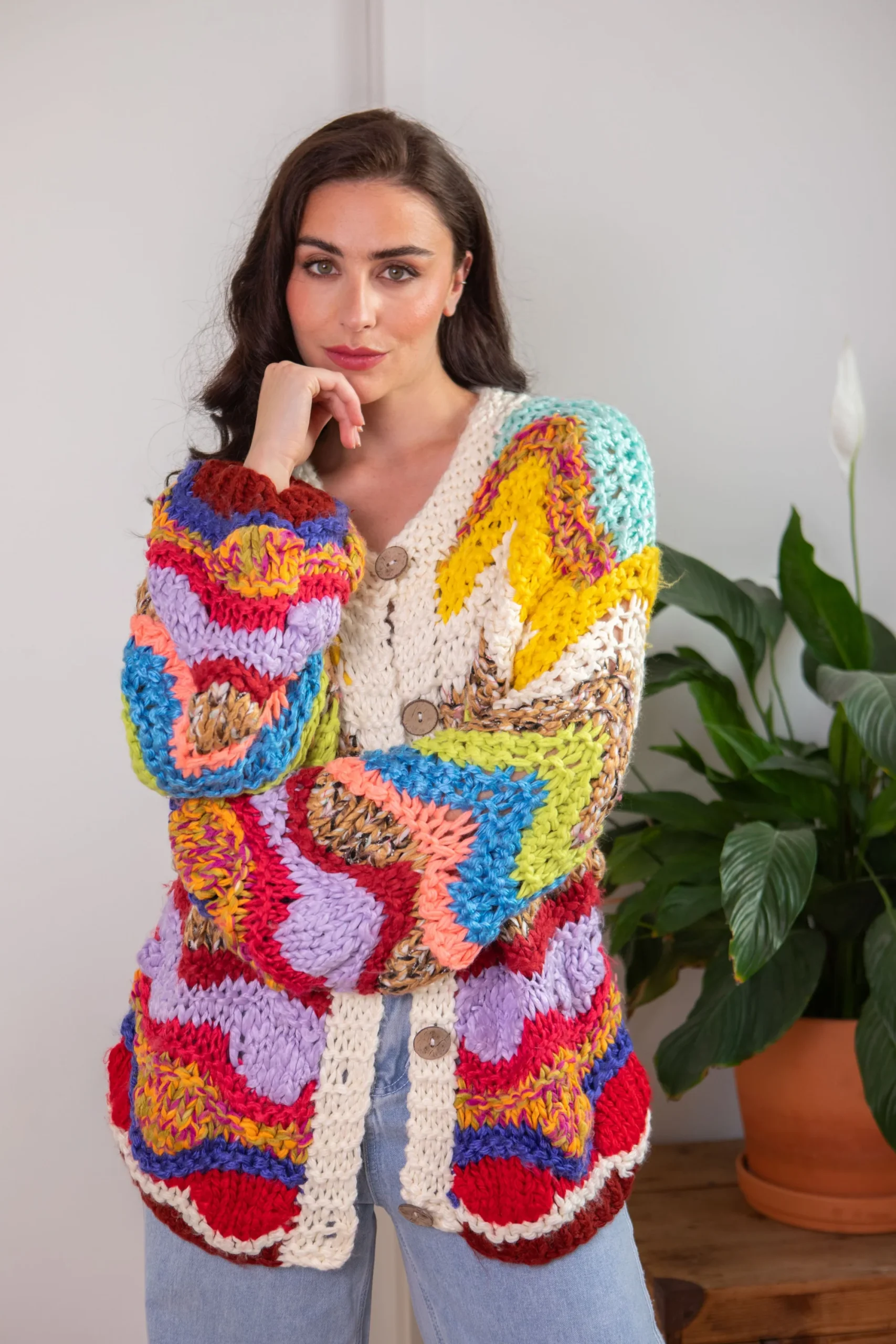 Gilet multicolore en maille Giza – Image 3