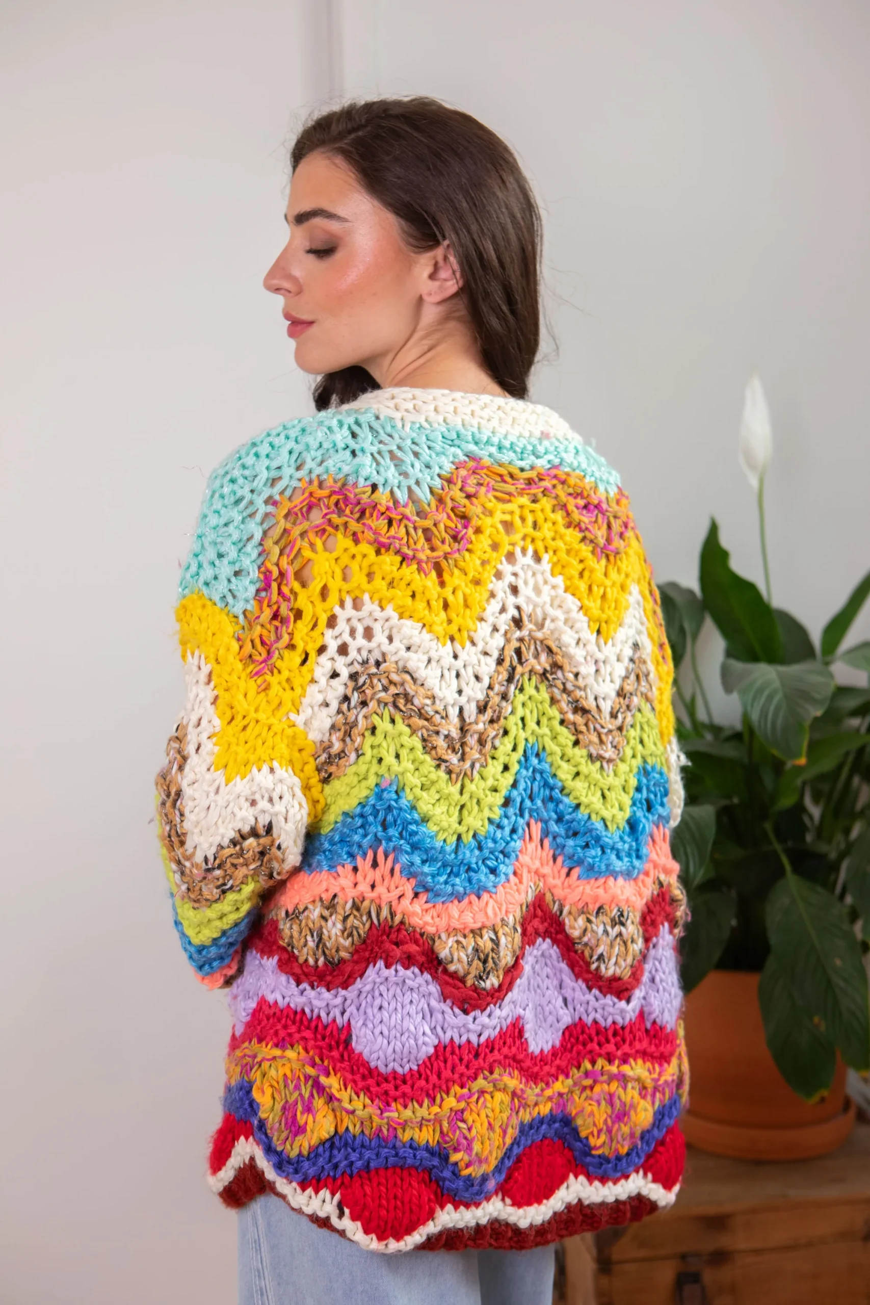 Gilet multicolore en maille Giza – Image 4