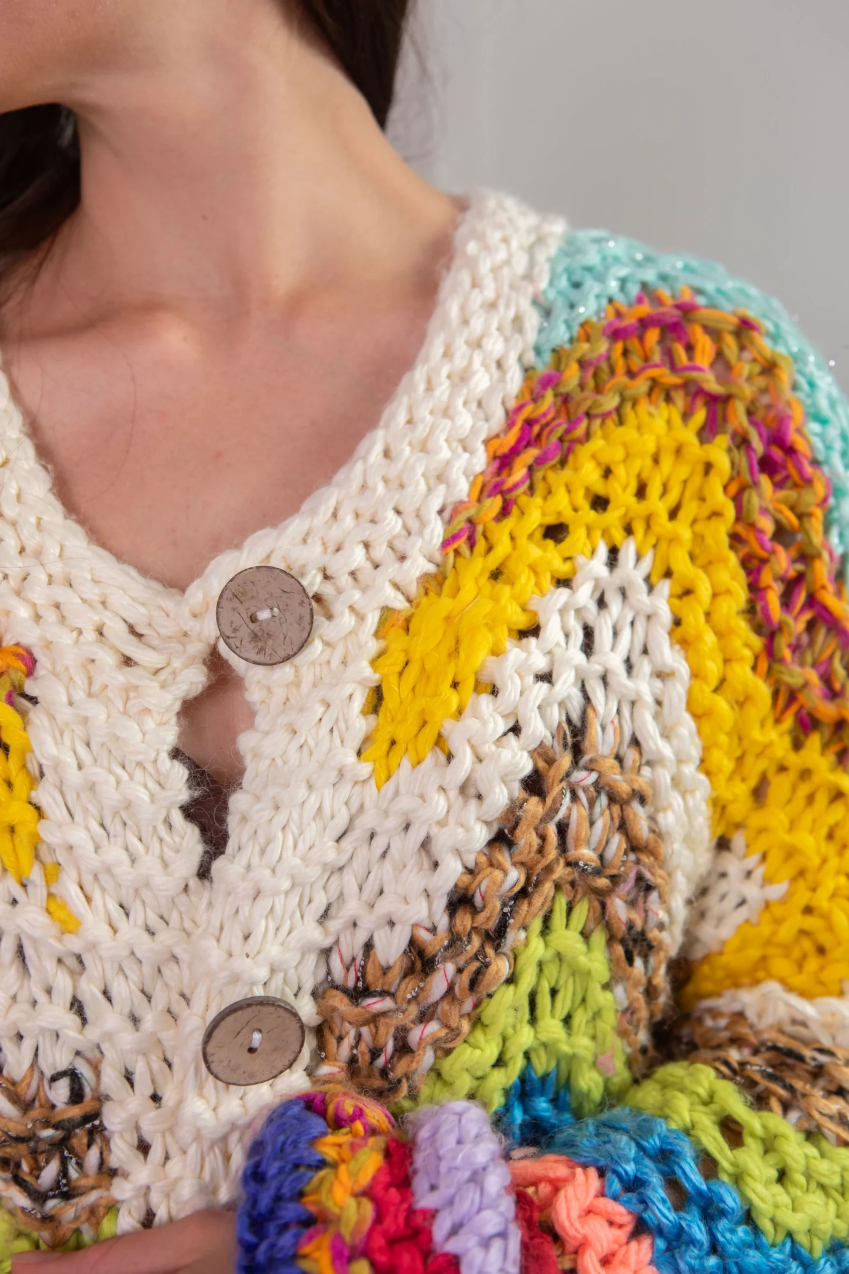 Gilet multicolore en maille Giza – Image 5