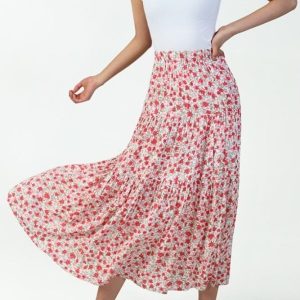 Jupe Longue Fleurie Bohème Rose