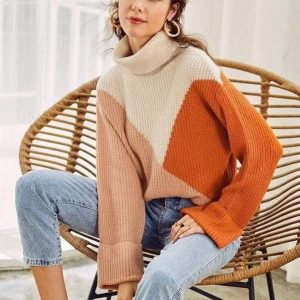 Pull-Over Boho Automne Col Roulé