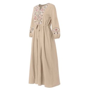 Hippie robe bohème chic beige
