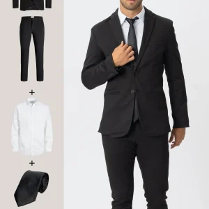 The Original Performance Costume (noir) + chemise, cravate et chaussures James - Forfait
