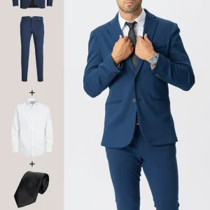 The Original Performance Costume (bleu) + chemise, cravate et chaussures James - Forfait