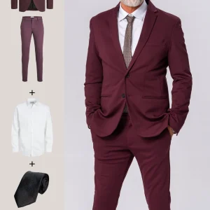 The Original Performance Costume (Bourgogne) + Chemise, Cravate et Chaussures Derby - Forfait