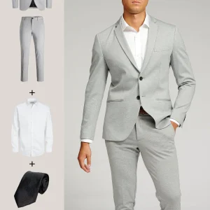 The Original Performance Costume (gris clair) + chemise, cravate et chaussures James - Forfait