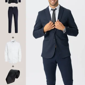 The Original Performance Costume (marine) + chemise, cravate et chaussures James - Forfait